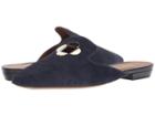 Emporio Armani Pony Skin Slide (navy) Women's Flat Shoes