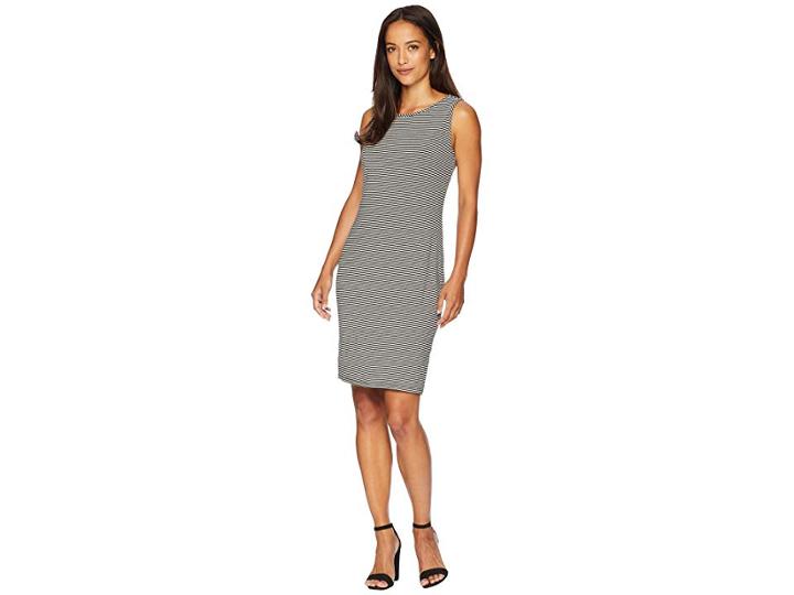 Vince Camuto Sleeveless Chantelle Pinstripe Dress (rich Black) Women's Dress