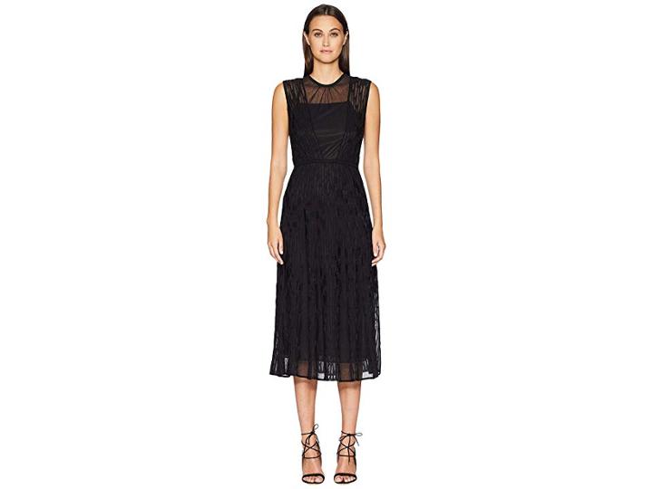 M Missoni Bicolor Relief Sleeveless Dress With Sheer Detail (black) Women's Dress