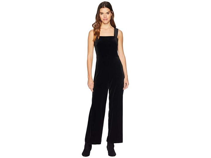 Kensie Plush Velvet Jumpsuit Ksnu7086 (black) Women's Jumpsuit & Rompers One Piece