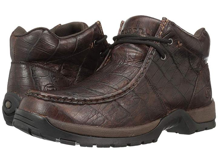 Roper American Gator (embossed Brown Leather) Men's Shoes
