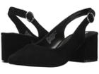 Steve Madden Dizzy Slingback Block Heeled Sandal (black Suede) Women's Sling Back Shoes