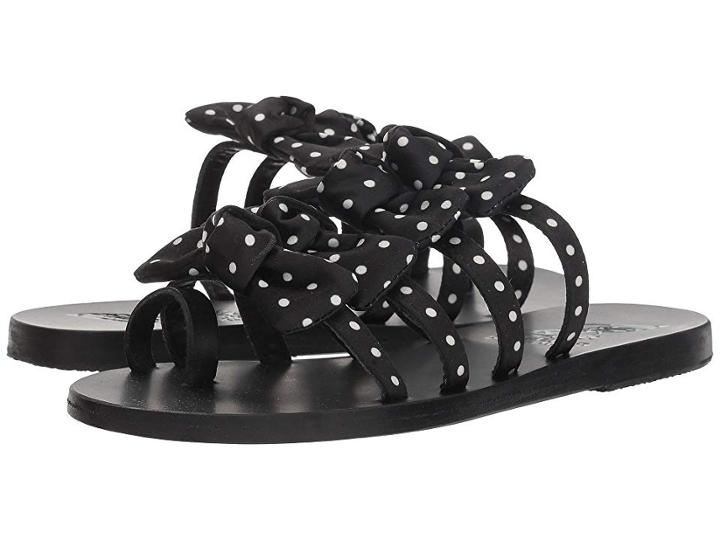 Ancient Greek Sandals Hara (pois Ecru Vachetta/print Satin) Women's Sandals