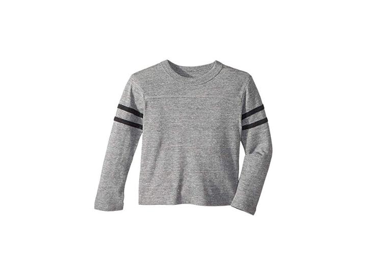 Chaser Kids Extra Soft Tri-blend Tee With Arm Stripes (toddler/little Kids) (streaky Grey/black) Boy's T Shirt