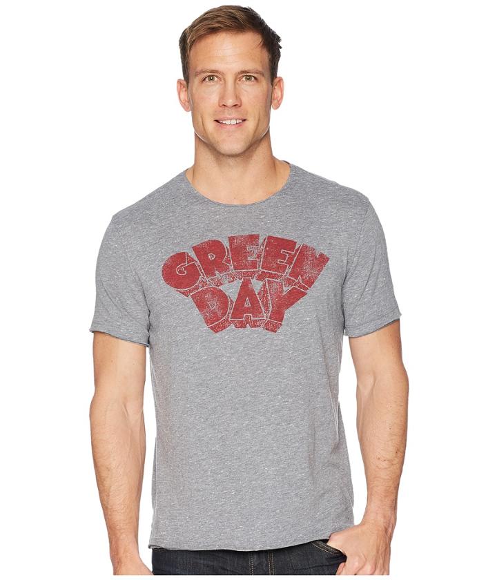 John Varvatos Star U.s.a. Green Day Logo Graphic K3701u1b (hematite) Men's Clothing
