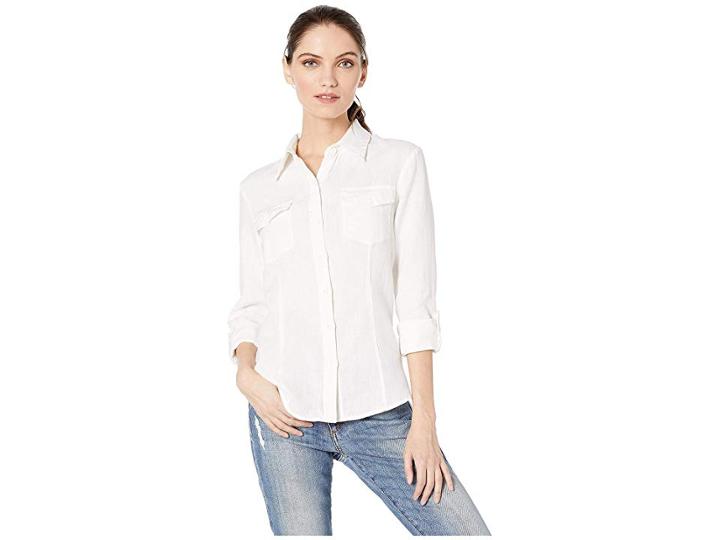 Juicy Couture Washed Linen Shirt (white) Women's Blouse
