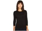 Lilla P 3/4 Sleeve Crew Neck (black) Women's Clothing