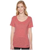 Nike Dry Legend Cross-dye Tee (tropical Pink/bleached Coral/blue Force) Women's Short Sleeve Pullover