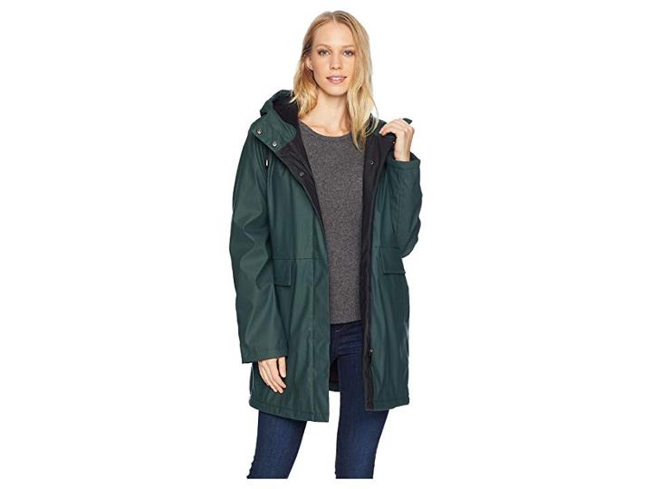 French Connection Hooded Raincoat (hunter Green) Women's Coat