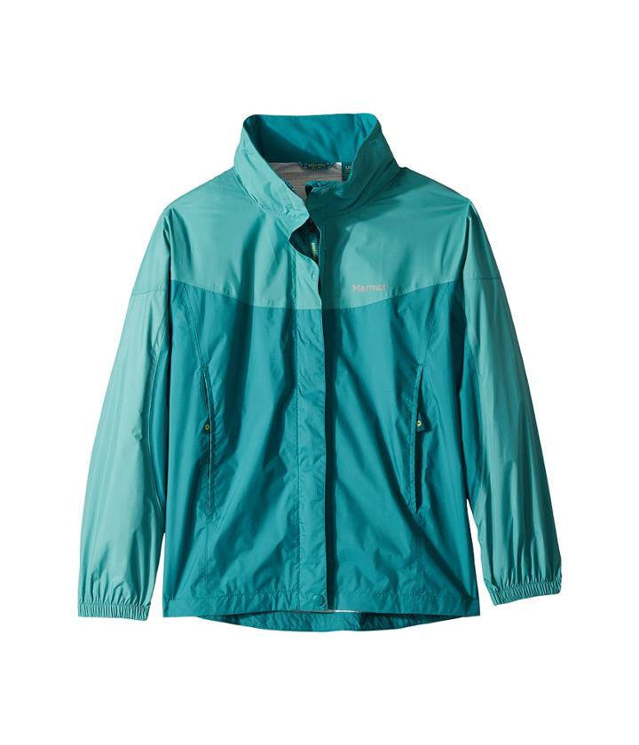 Marmot Kids Girl's Precip Jacket (little Kids/big Kids) (teal Tide/malachite) Girl's Coat