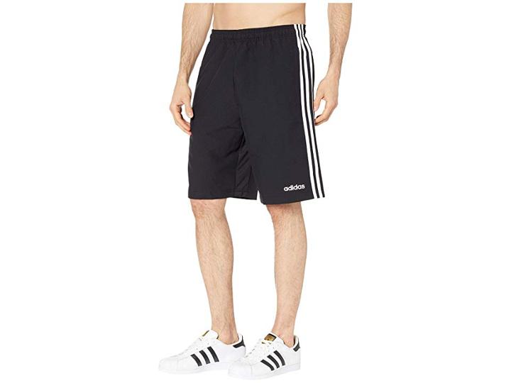 Adidas Essentials 3-stripe Woven Shorts (black/white) Men's Shorts