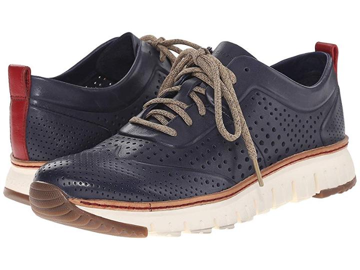 Cole Haan Zerogrand Perforated Sneakers (estate Blue) Men's Lace Up Casual Shoes