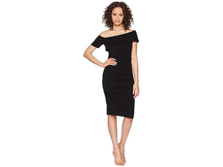 Nicole Miller Off Shoulder Dress (black) Women's Dress