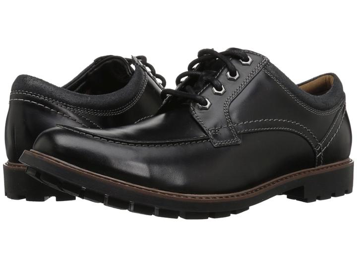 Clarks Curington Walk (black Leather) Men's Shoes