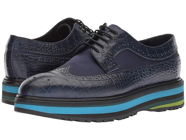 Paul Smith Grand Stripe Sneaker (dark Navy Crocodile Print) Women's Shoes