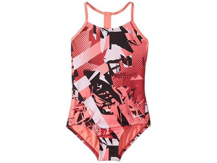 Nike Kids Drift Graffiti T-back One-piece (little Kids/big Kids) (tropical Pink) Girl's Swimsuits One Piece