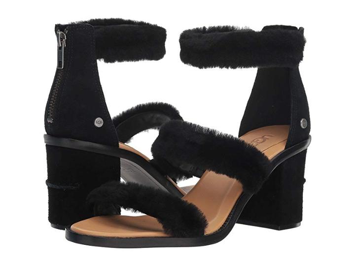 Ugg Del Rey Fluff Heel (black) High Heels