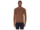 Eleventy Tweed Argyle Cashmere Sweater (camel) Men's Sweater