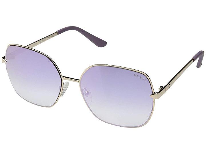 Guess Gu7560 (gold/gradient/mirror Violet) Fashion Sunglasses