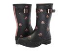 Joules Mid Molly Welly (black Love Bees Rubber) Women's Rain Boots