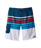 Billabong Kids All Day Og Stripe Boardshorts (big Kids) (navy) Boy's Swimwear