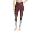 Nike Power Mesh Wrap Graphic Gym Tights (burgundy Crush/black/white) Women's Casual Pants