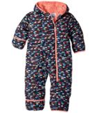 Columbia Kids Frosty Freezetm Bunting (infant) (collegiate Navy Critters Print/hot Coral) Kid's Jumpsuit & Rompers One Piece