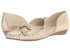 Anne Klein Bette (gold/natural Fabric) Women's Flat Shoes