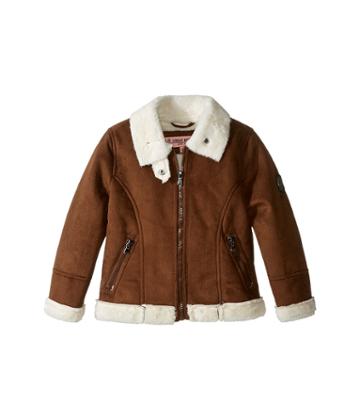 Urban Republic Kids Ultra Suede Faux Shearling Jacket (toddler) (coffee) Girl's Coat