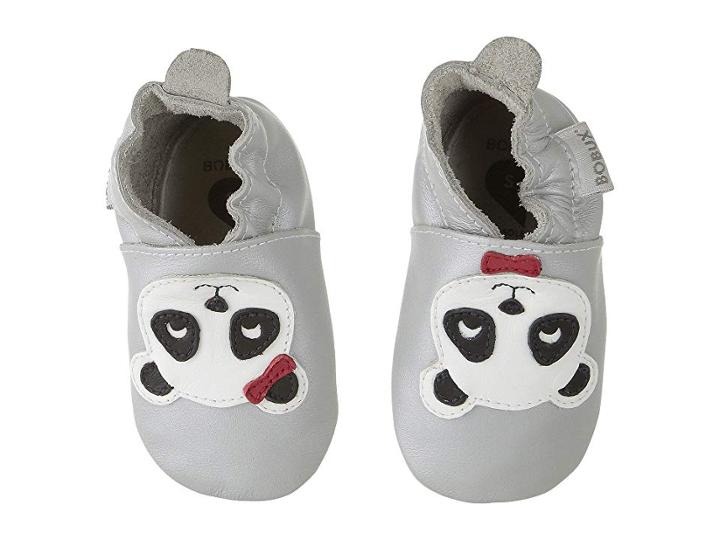 Bobux Kids Soft Sole Panda (infant) (silver) Girl's Shoes
