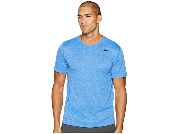 Nike Legend 2.0 Short Sleeve Tee (light Game Royal Heather/black) Men's T Shirt