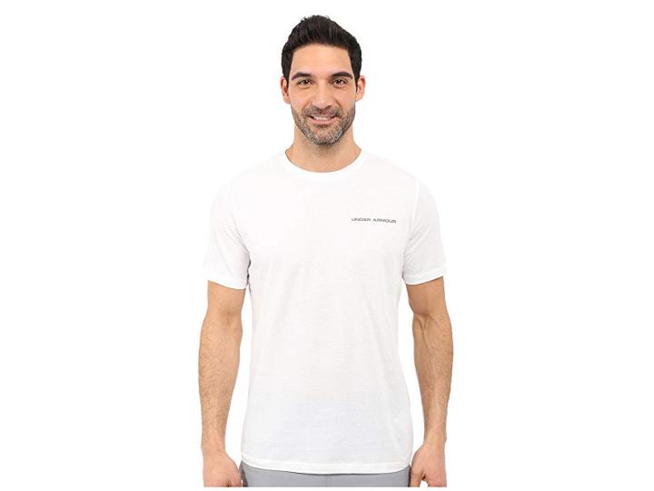 Under Armour Ua Charged Cotton(r) Microthread Short Sleeve Tee (white/graphite) Men's T Shirt
