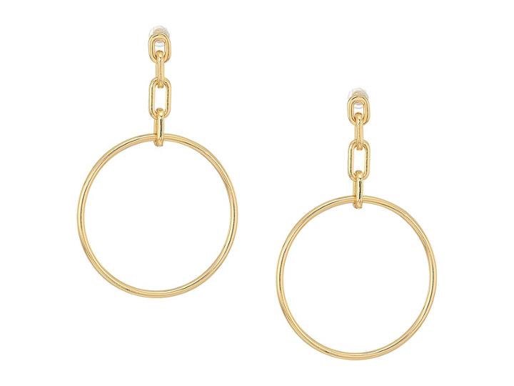 French Connection Link Frontal Hoop Earrings (gold) Earring