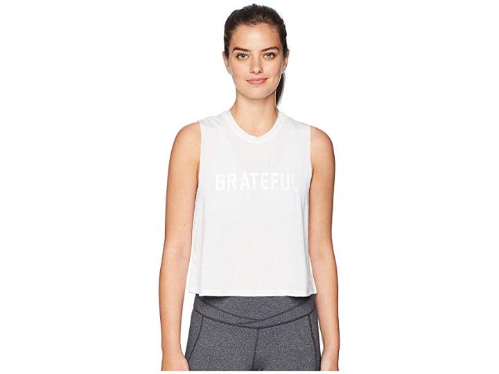 Spiritual Gangster Grateful Tank Top (white) Women's Sleeveless