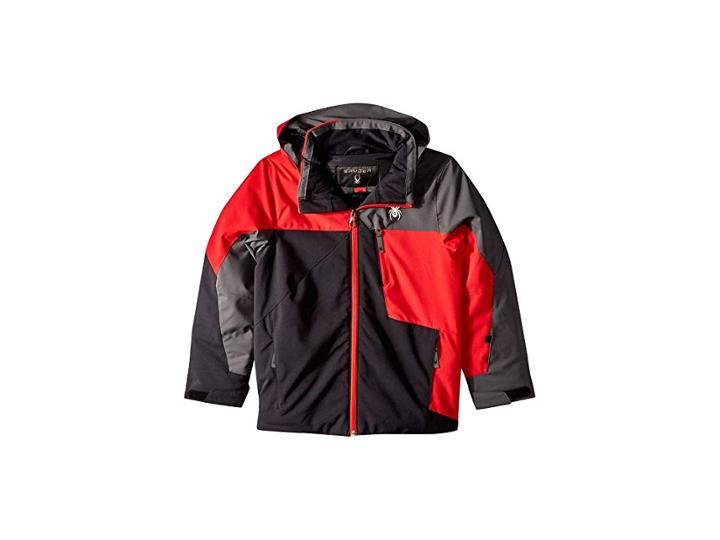 Spyder Kids Ambush Jacket (big Kids) (black/red/polar) Boy's Coat