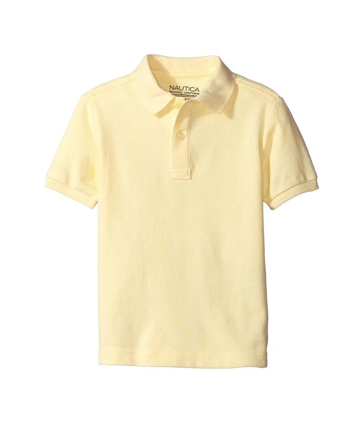 Nautica Kids Short Sleeve Pique Polo (big Kids) (light Yellow) Boy's Short Sleeve Pullover