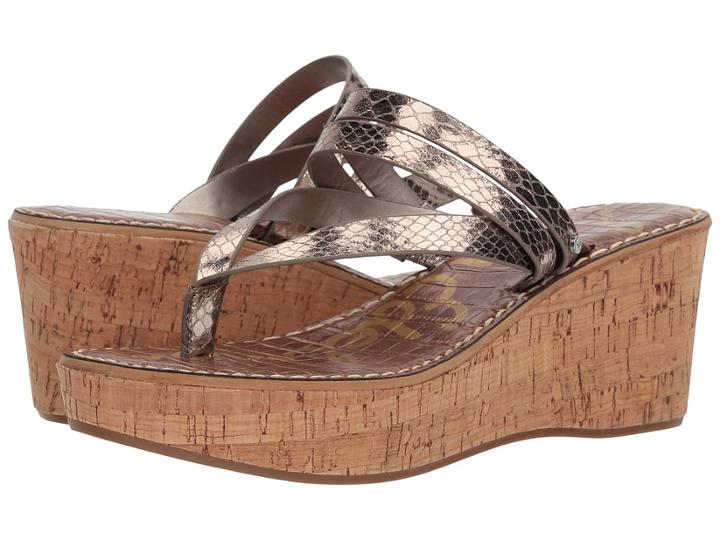 Sam Edelman Rasha (pewter Metallic Boa Snake) Women's Shoes