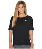 Nike Dry Miler Running Top (black/black) Women's Short Sleeve Pullover