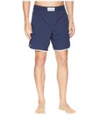 Lacoste Nylon Side Stripe Long Length (navy Blue) Men's Swimwear