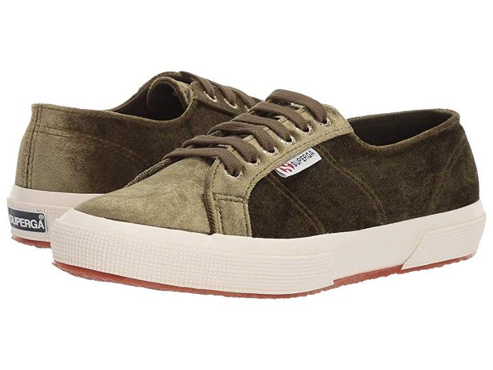 Superga 2750 Velvetjpw (olive) Women's Shoes