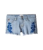 Hudson Kids 2 1/2 Fray Hem Shorts With Embroidery In Light Blue (toddler/little Kids) (light Blue) Girl's Shorts