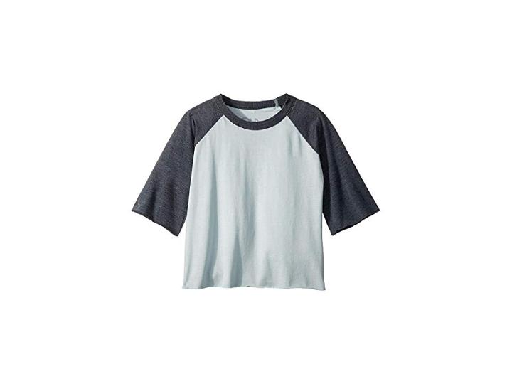Chaser Kids Extra Soft Jersey Flounce Sleeve Baseball Raglan Tee (toddler/little Kids) (waterfall/shark) Girl's T Shirt