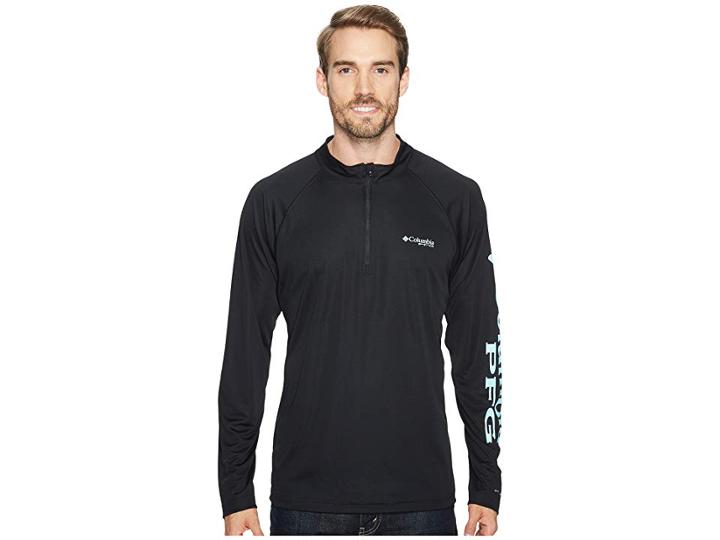 Columbia Terminal Tackle 1/4 Zip (black/gulf Stream) Men's Clothing