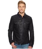 Polo Ralph Lauren Washed Leather Western Overshirt (indigo) Men's Clothing