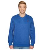 U.s. Polo Assn. Fleece Crew Neck Sweatshirt (royal Blue Heather) Men's Sweatshirt