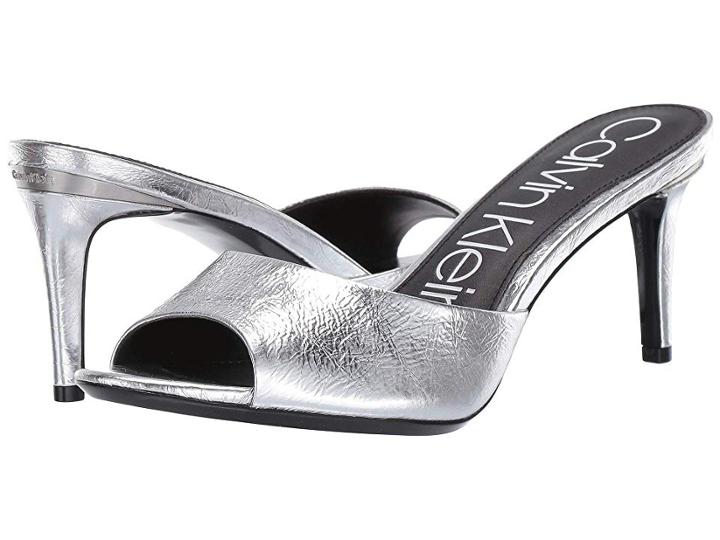 Calvin Klein Luc Mule (silver Thrill Metallic) Women's Shoes