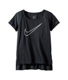 Nike Kids Dry Running Top (little Kids/big Kids) (black/white) Girl's Clothing