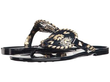 Jack Rogers Kids Miss Georgica Jelly (little Kid/big Kid) (midnight/gold) Girls Shoes