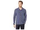 Agave Denim Felspar Long Sleeve Full Button Polo (peacoat) Men's Long Sleeve Pullover