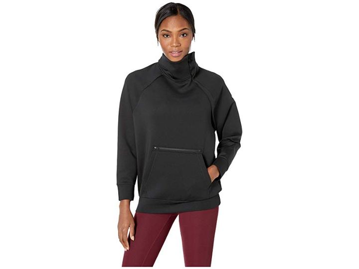 Nike Training Sport Distort Side Zip Top (black/white) Women's Clothing